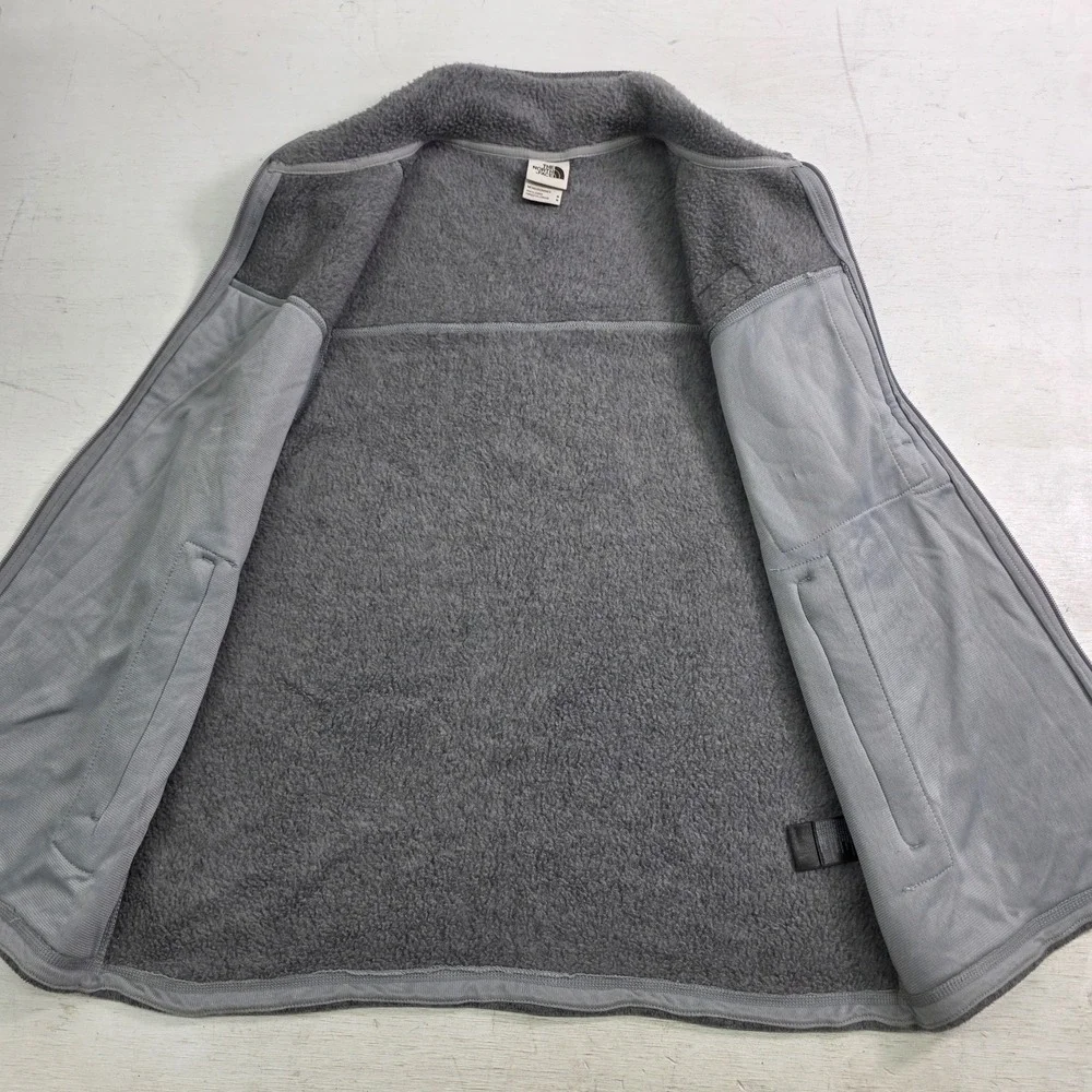 The North Face Gordon Lyons Vest Gray Full Zip Fleece Lined Jacket Mens Sz M EUC
